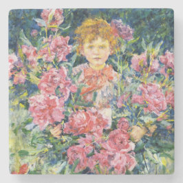Porta-copo De Pedra Boy With Red Peony Flowers (por Robert Reid)