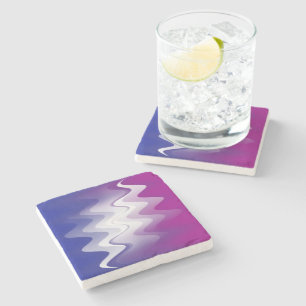 Porta-copo De Pedra Branco púrpura azul