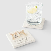 Bride And Groom Corgi Wedding Thank You Fun Bridal