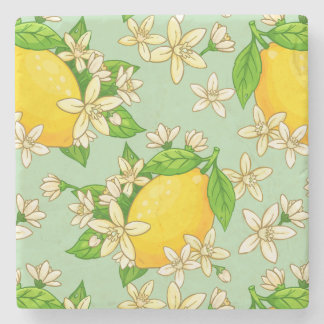 Porta-copo De Pedra bright yellow lemons