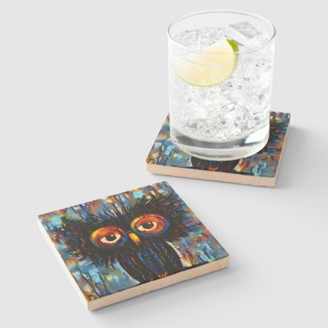 Porta-copo De Pedra Brilliant e Wise Owl (Lateral)