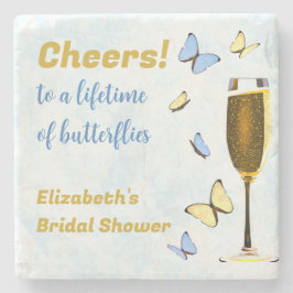 Porta-copo De Pedra Brinde a Uma Vida de Borboletas Chá de Noiva