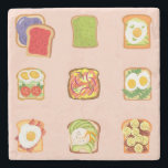 Porta-copo De Pedra Brinde Brunch<br><div class="desc">Torrada de abacate e brinde de geleia para amantes de brunch.</div>