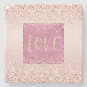 Porta-copo De Pedra Briso Rosa Brilhante Glitzy Glitter Sparkle Love