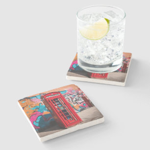 Porta-copo De Pedra British Red Telephone Box