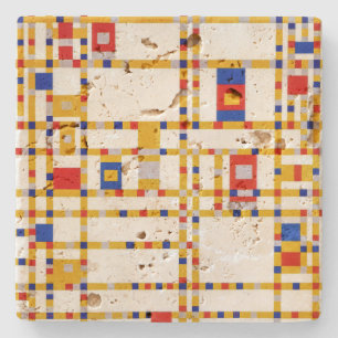 Porta-copo De Pedra Broadway Boogie Woogie   Piet Mondrian