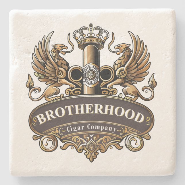 Porta-copo De Pedra Brotherhood Cigar Company  (Frente)