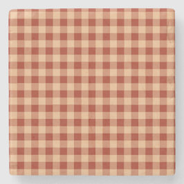 Porta-copo De Pedra Brown Checkered Gingham Pattern