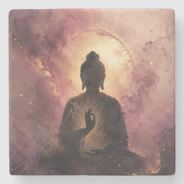Porta-copo De Pedra Buda Místico | Meditação Zen (Frente)