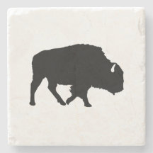Buffalo Silhouette Marble Porta copos Pedra