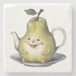 Porta-copo De Pedra Bule de pera sorridente