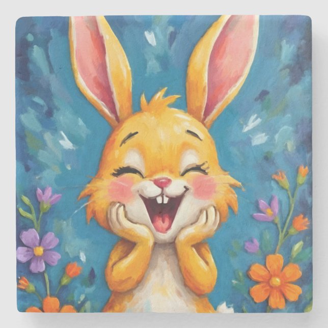 Porta-copo De Pedra Bunny Bliss (Frente)