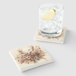 Porta-copo De Pedra Buquê Autumn Deer Antler