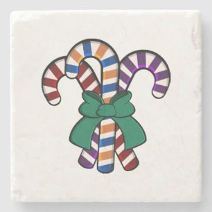 Porta-copo De Pedra Buquê Candy Canes - faixa verde