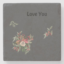 Porta-copo De Pedra Buquê da Porta copos da pedra do rosa