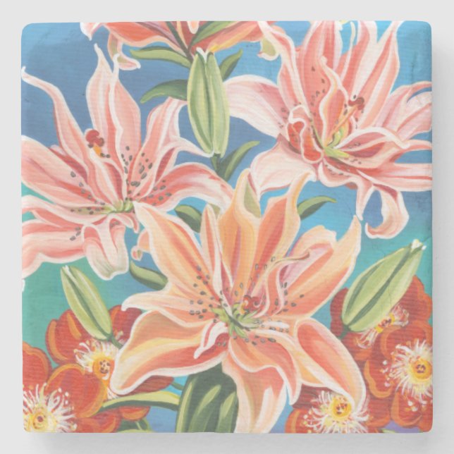 Porta-copo De Pedra Buquê na fronteira II (Frente)