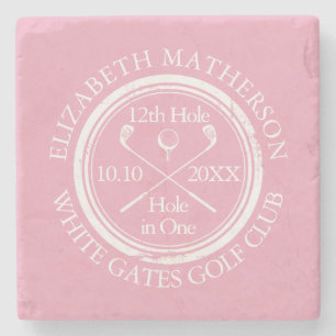 Porta-copo De Pedra Buraco de Golfe em Um Feminino Rosa Personalizado