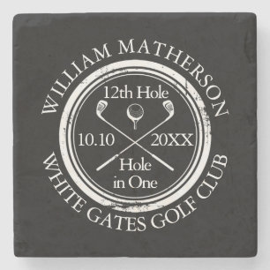 Porta-copo De Pedra Buraco de Golfe em Um Preto Personalizado e Branco