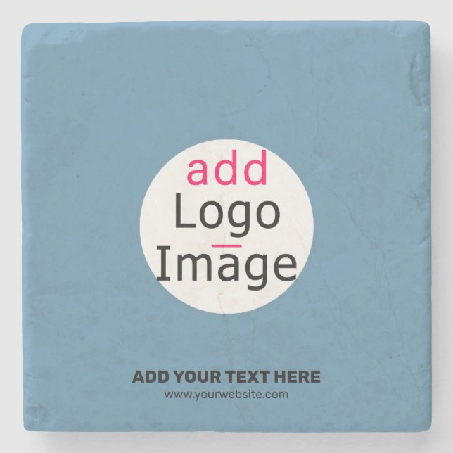 Porta-copo De Pedra Business Chic Promo Personalizável Dusty Blue (Frente)