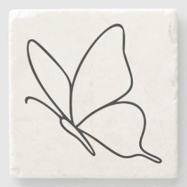Porta-copo De Pedra Butterfly Line Art – Insect Illustration