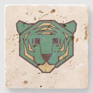 Porta-copo De Pedra Cabeça de Tigre Azul