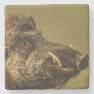 Porta-copo De Pedra Cabeça de Wild Boar