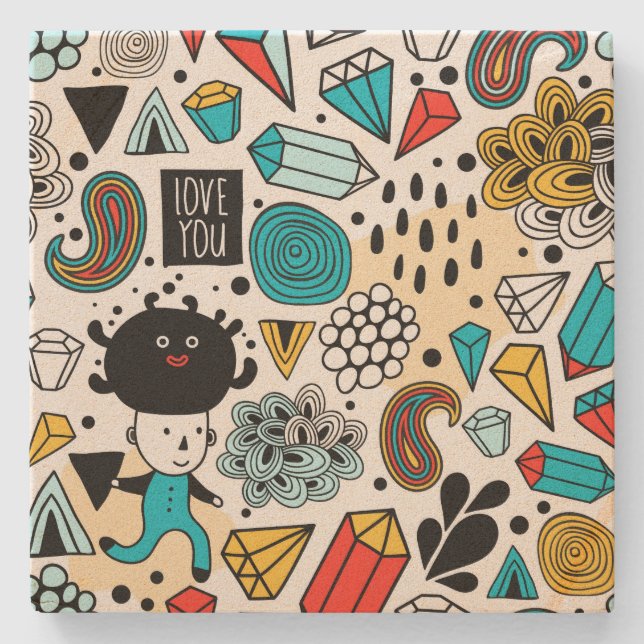 Porta-copo De Pedra Cabeça louca (Frente)