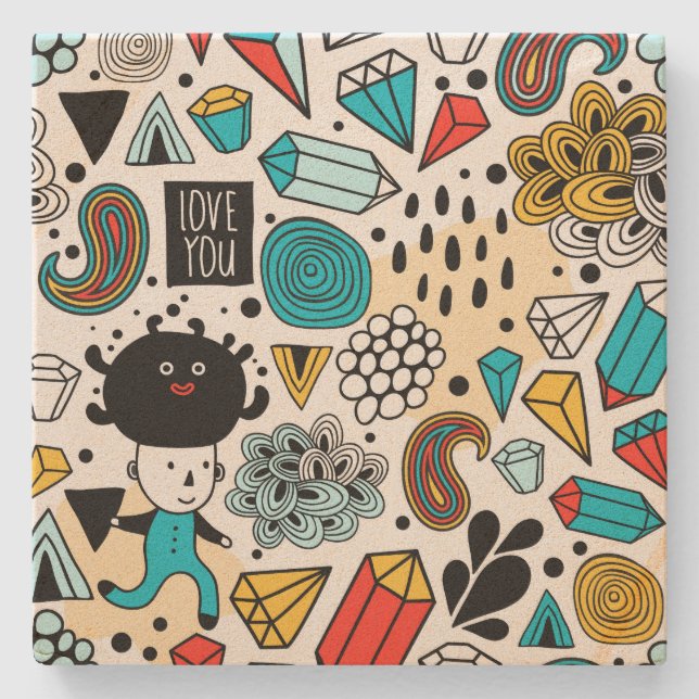 Porta-copo De Pedra Cabeça louca (Frente)