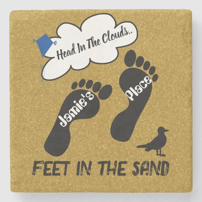 Porta-copo De Pedra Cabeça Nas Nuvens (Frente)