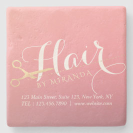 Porta-copo De Pedra Cabeleireiro Salão de Maquiagem Tesoura Rosa Moder