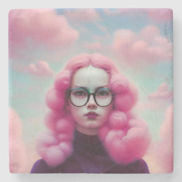 Porta-copo De Pedra Cabelo Rosa Sério