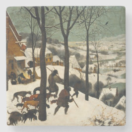 Porta-copo De Pedra Caçadores na neve (por Pieter Bruegel, o Velho)