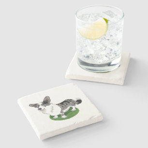 Porta-copo De Pedra Cachorro bonito, Corgi Cardigan.