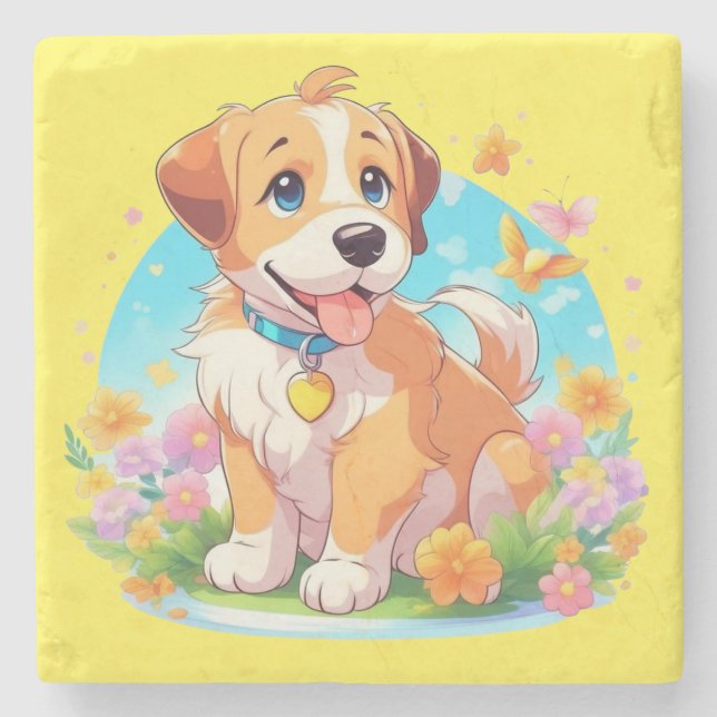 Porta-copo De Pedra Cachorro Cachorro (Frente)