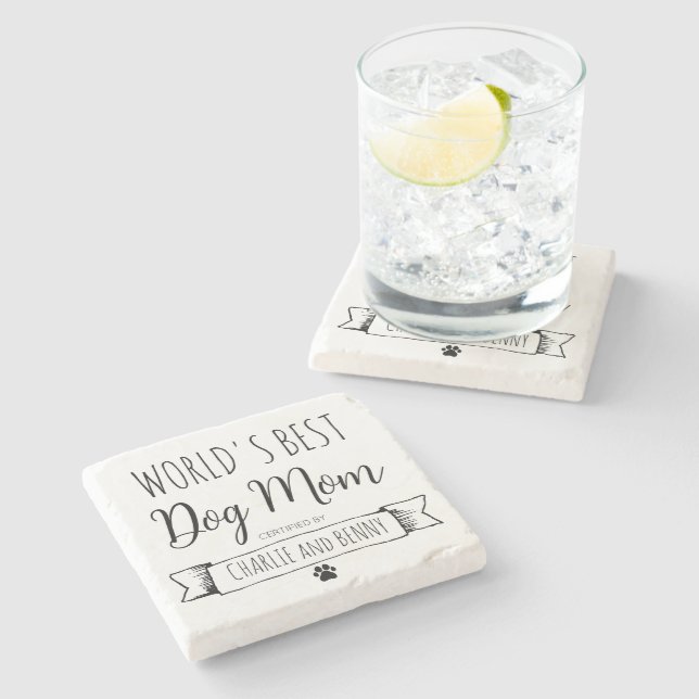 Porta-copo De Pedra Cachorro Engraçado Mãe Personalizada (Lateral)