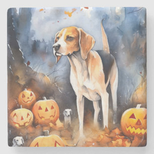 Porta-copo De Pedra Cachorro Foxhound Inglês Americano de Halloween co