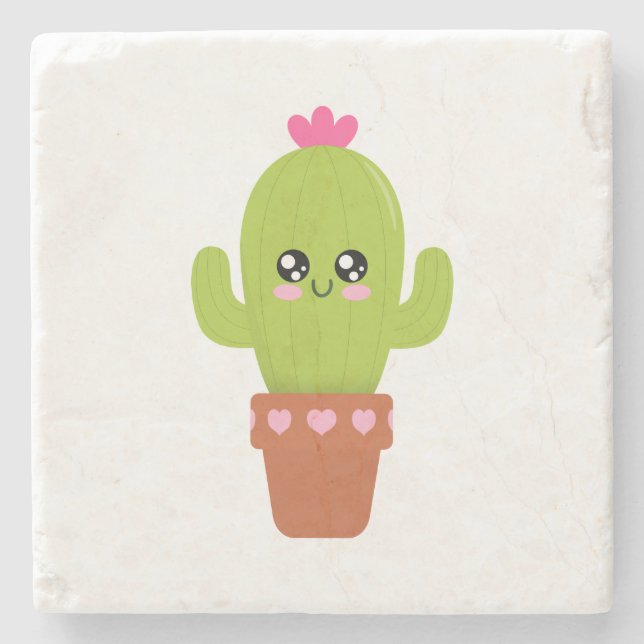 Porta-copo De Pedra Cactus (Frente)
