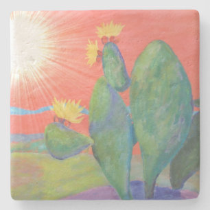 Porta-copo De Pedra Cactus Sunset Sudoeste