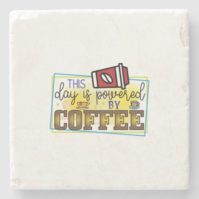 Porta-copo De Pedra Café Arranjado Com Café (Frente)