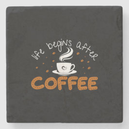 Porta-copo De Pedra Café Arte A Vida Começa Depois Do Café