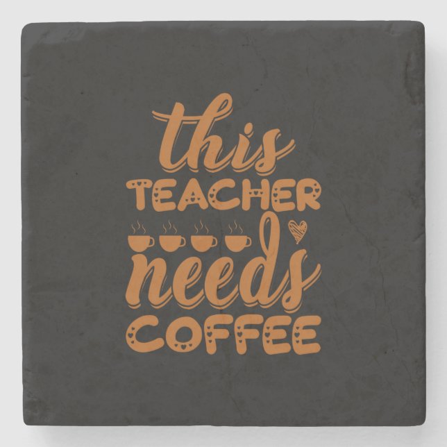 Porta-copo De Pedra Café Arte Este Professor Precisa De Café (Frente)