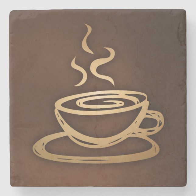 Porta-copo De Pedra Café em meu copo (Frente)