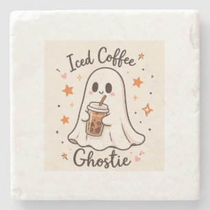 Porta-copo De Pedra Café Gelado Fantasminha - Halloween Fofo