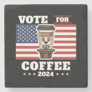 Porta-copo De Pedra Café para presidente, vote no café