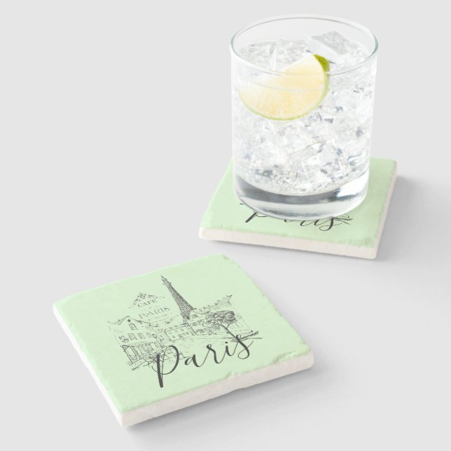 Porta-copo De Pedra Cafe Paris Stone Porta copos (Lateral)