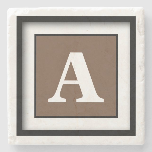 Porta-copo De Pedra Café Simples Monocromático (Frente)