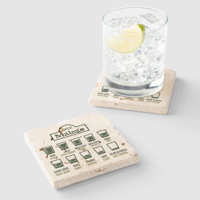 Porta-copo De Pedra Cafés de Málaga (Lateral)