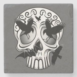 Porta-copo De Pedra Calaveras Decorativas do Halloween