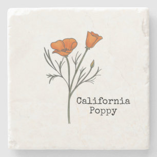 Porta-copo De Pedra California Poppy