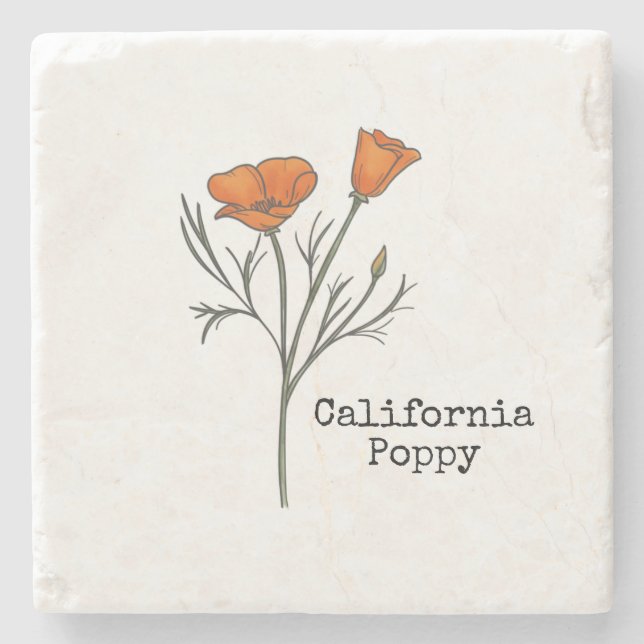 Porta-copo De Pedra California Poppy (Frente)